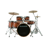 Ludwig Evolution Maple 7-Piece Drum Kit (22B+14FT+16FT+10T+12T+14S+Free 8inTom), Mahogany Burst (B-Stock)