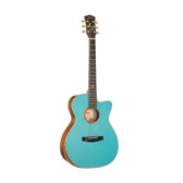 Cort Blue Moon Acoustic Guitar w/Case, Trans Blue Satin