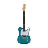 Fender Japan Hybrid II Telecaster Electric Guitar w/Quilt Maple Top, RW FB, Aquamarine