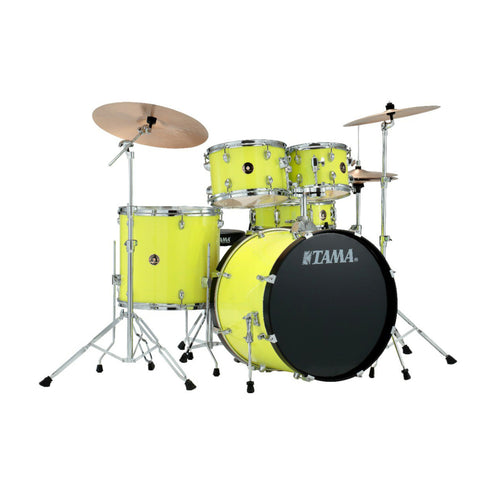 TAMA RM52KH6-FYM Rhythm Mate Limited 5-Pc Drum Set w/Hardware&Throne, Fluorescent Yellow Mist