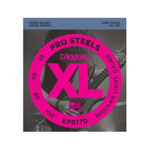 D'Addario EPS170 ProSteels Bass Guitar Strings, 45-100, Long Scale