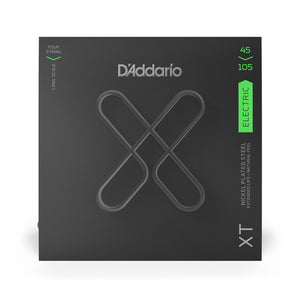 D'Addario XTB45105 XT Nickel Plated Steel Long Scale Bass Guitar Strings, Light Top/Medium Bottom, 45-105