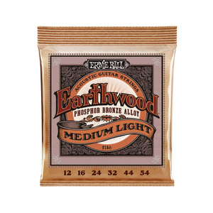 Ernie Ball Earthwood Medium Light Phosphor Bronze Acoustic Guitar Strings, 12-54