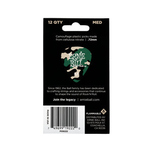 Ernie Ball Camouflage Cellulose Guitar Picks, Medium, 12-Pack