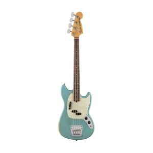 Fender Justin Meldal-Johnson Road Worn Mustang Bass Guitar, Faded Daphne Blue