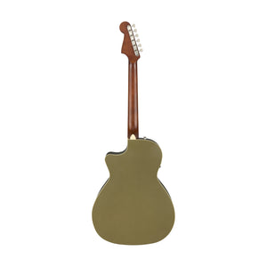 Fender California Newporter Player Medium-Sized Acoustic Guitar, Walnut FB, Olive Satin