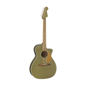 Fender California Newporter Player Medium-Sized Acoustic Guitar, Walnut FB, Olive Satin