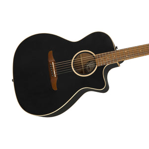 Fender California Newporter Special Medium-Sized Acoustic Guitar w/Bag, Matte Black