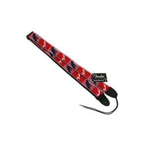 Fender 2 Inch Monogrammed Strap, Red/White/Blue