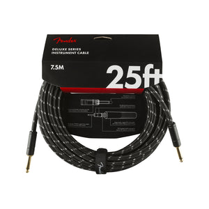 Fender Deluxe Series Instrument Cable, 25ft, Black Tweed