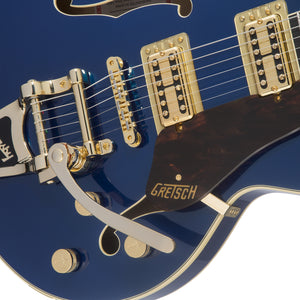 Gretsch G6659TG Players Edition Broadkaster Jr Centre Block Single-Cut Guitar w/String-Thru Bigsby, Azure Metallic