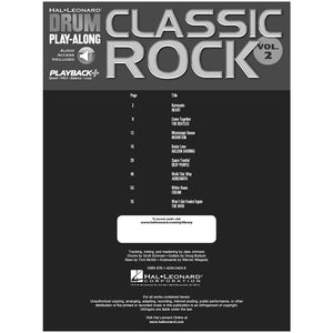 Hal Leonard Drum Play-Along Classic Rock Volume 2 Book with CD