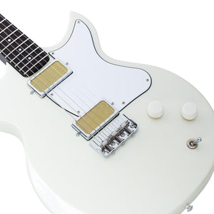 Harmony Standard Rebel Electric Guitar w/Case, RW FB, Pearl White