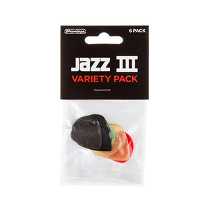 Jim Dunlop PVP103 Jazz III Pick Variety Pack, 6-Pack