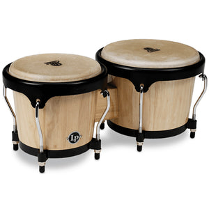 Latin Percussion LPA601-AW Aspire Wood Bongos, Natural/Black