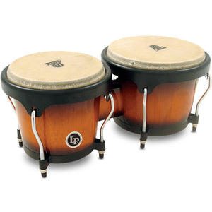 Latin Percussion LPA601-VSB Aspire Wood Bongos, Vintage Sunburst/Black Hardware