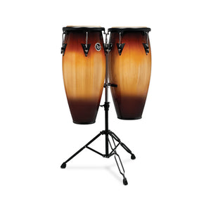 Latin Percussion LPA646-VSB 10&11inch Aspire Wood Conga Set w/Double Stand, Vintage Sunburst