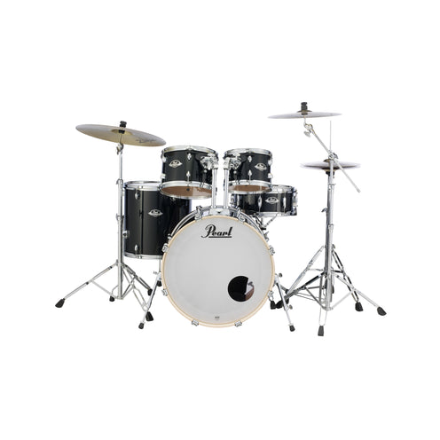 Pearl EXX725PC/31 Export EXX 5-Piece Shell Pack w/o Hardware (2218B/1208T/1309T/1616F/1455S), Jet Black