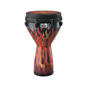 Remo DJ-0014-30 Designer Series 14inch Key-Tuned Djembe, Flame