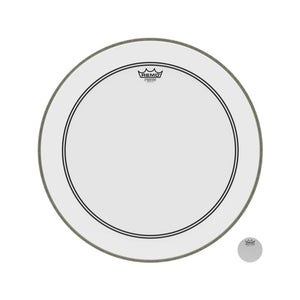 Remo P3-1222-C2 22inch Bass Powerstroke III Smootth White White Falam Patch Drum Head