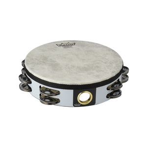 Remo TA-5208-00 8inch Pretuned Tambourine, Double Row Jingles, White