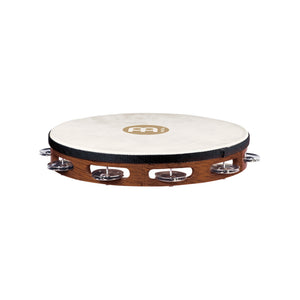 MEINL Percussion TAH1AB Traditional Goat-Skin Wood Tambourine, Steel Jingles, African Brown