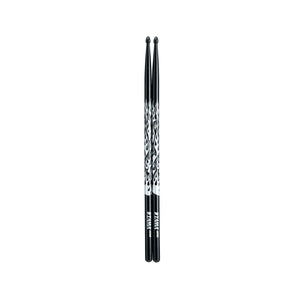 TAMA 7A-F-BS Design Stick Series Rhythmic Fire Oak Stick, Black/Silver Pattern