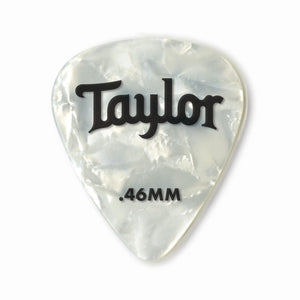 Taylor Celluloid 351 Picks, White Pearl, 0.46mm, 12-Pack